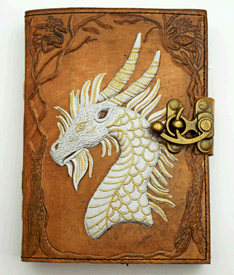 5 x 7 inch Two Tone Leather Embossed Dragon Journal